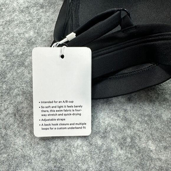 Lululemon Waterside Swim Top Black Triangle Bikini Size 8 A/B - Picture 9 of 10